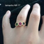 ref128 anel com cores coloridas  (VERDE/ROSA/AZUL)